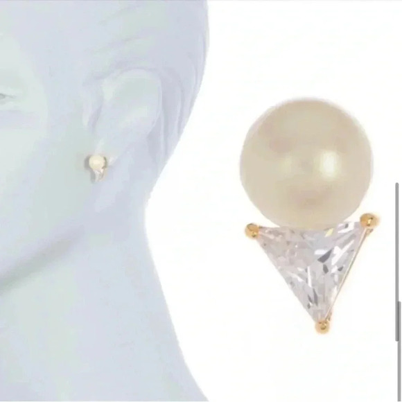 KATE SPADE Rose Gold Leather Strap Water Resistance Watch Pearl Earrings Set NWT - Picture 6 of 8